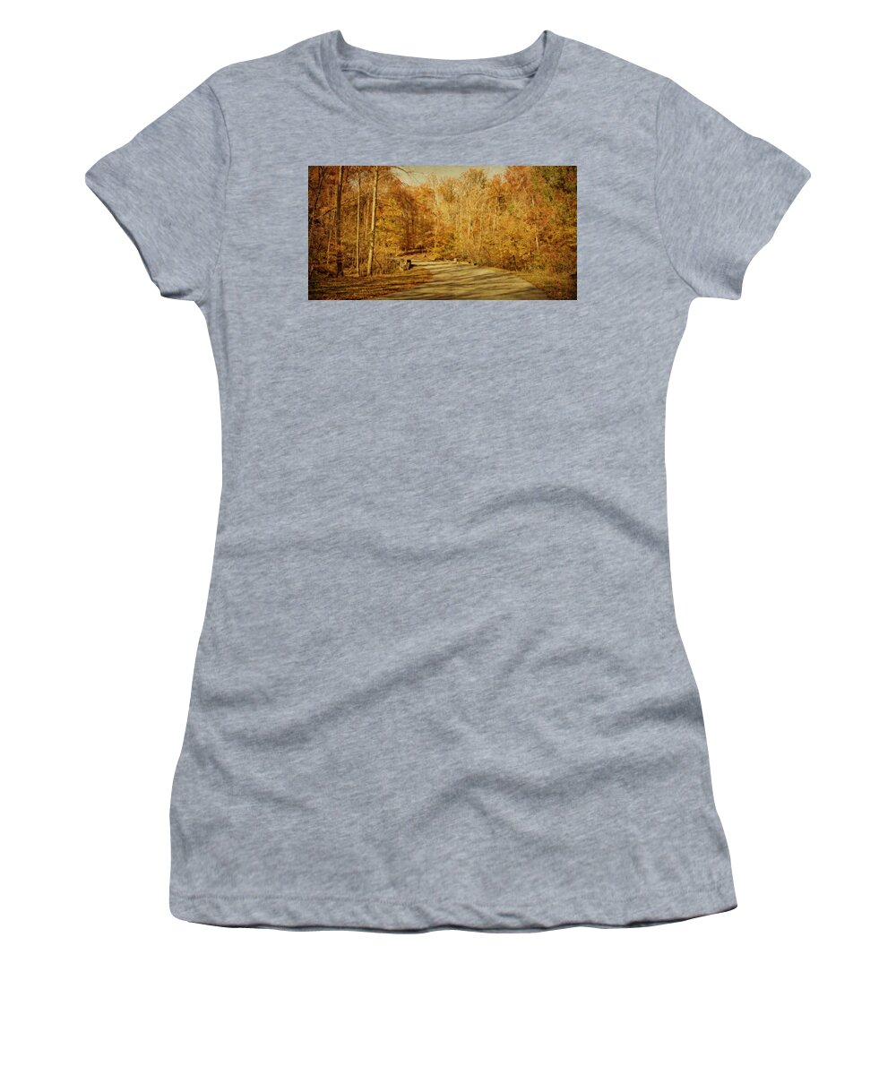 Bernheim Arboretum Women's T-Shirt featuring the photograph Autumn Drive by Sandy Keeton