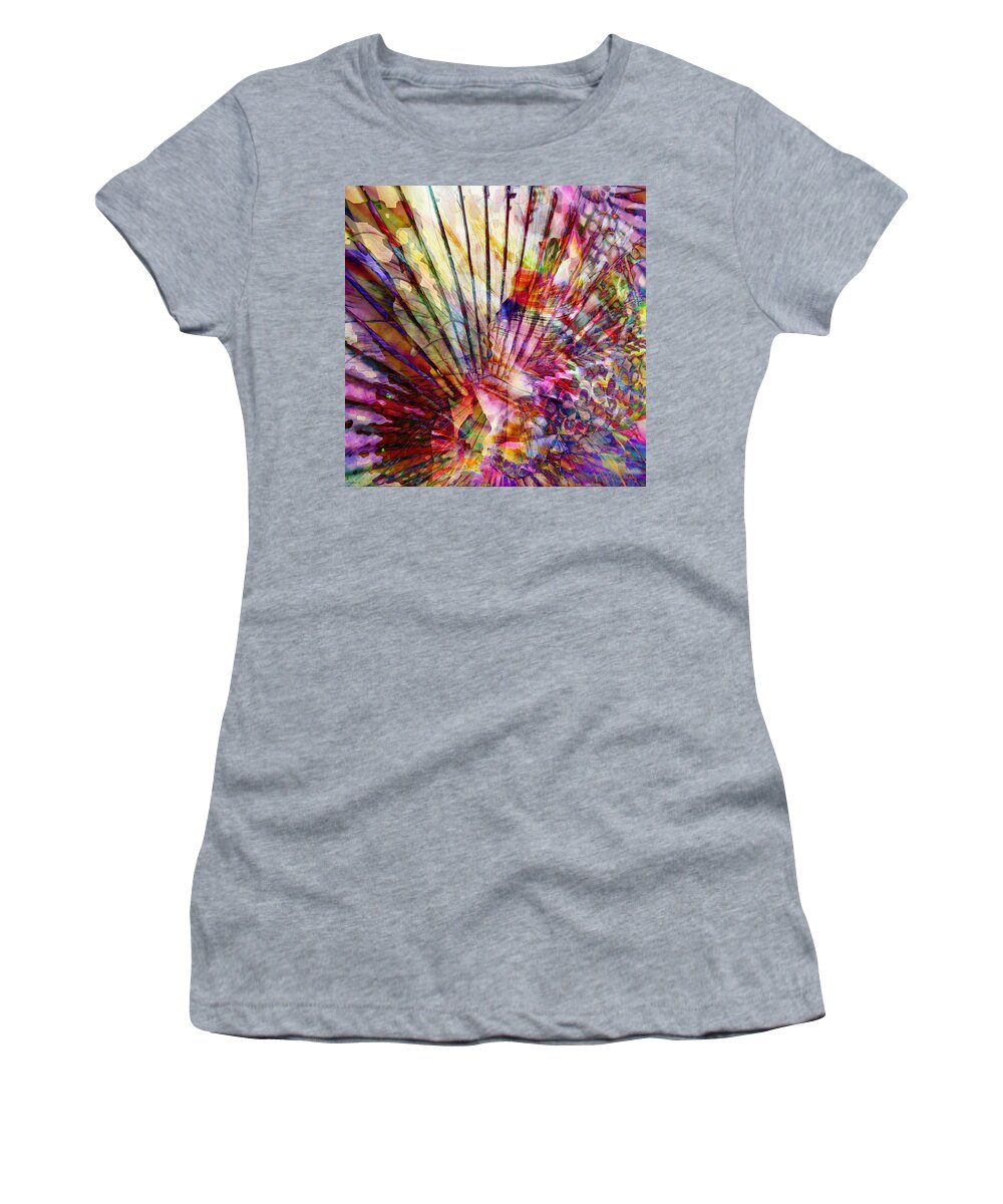 Abstract Women's T-Shirt featuring the digital art Be Still My Heart by Barbara Berney