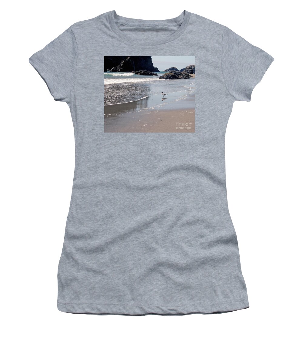 Trinidad Women's T-Shirt featuring the photograph Beachcomber by Sharon Elliott