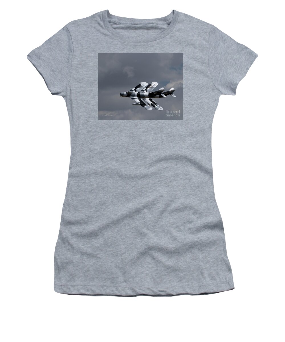 Airshow Women's T-Shirt featuring the photograph Black Diamond pair by Sue Karski