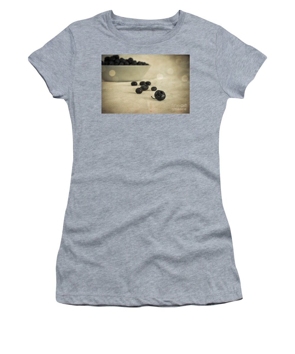 Berries Women's T-Shirt featuring the photograph Blue Berries Vintage by Hannes Cmarits