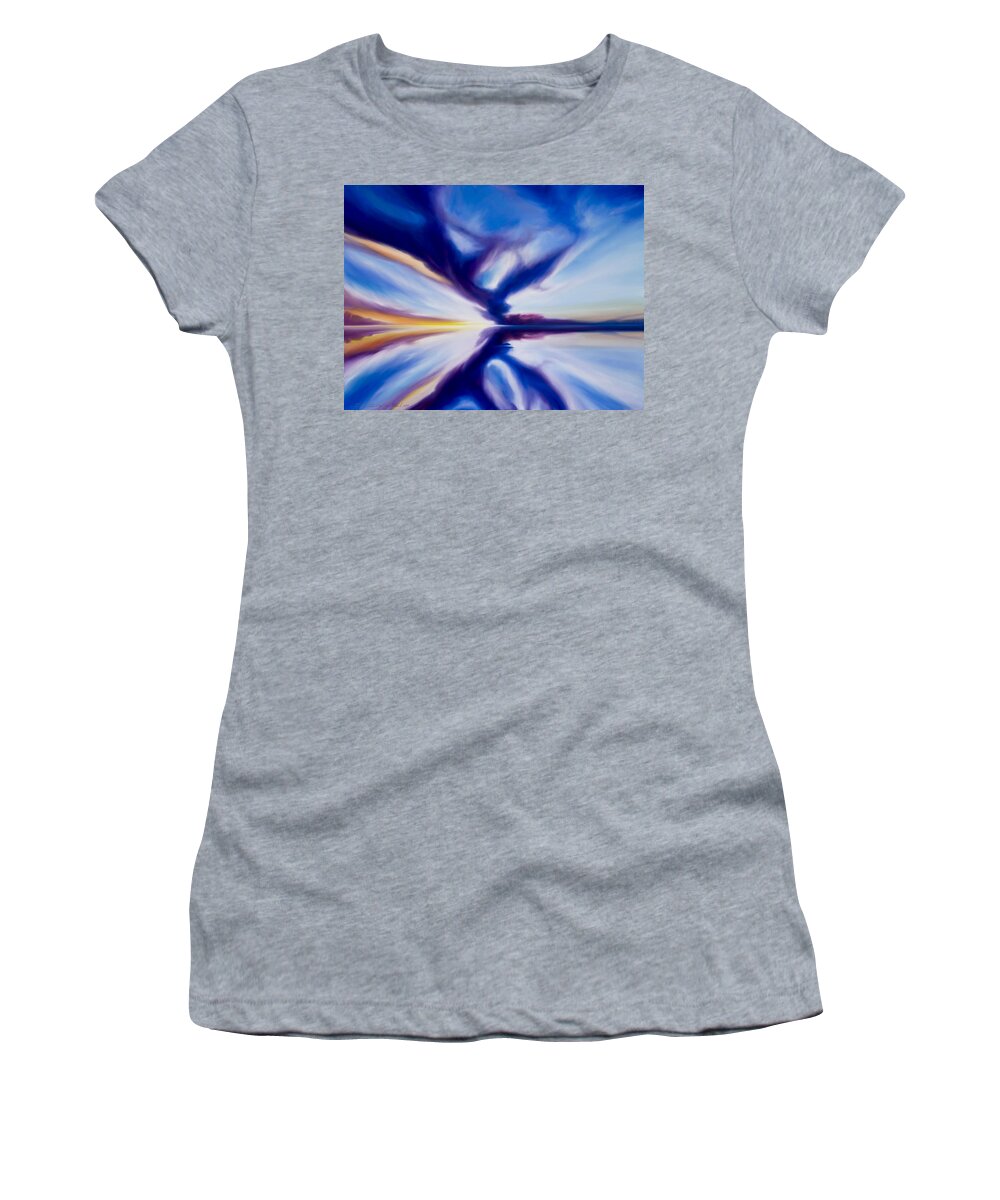 Sunrise Women's T-Shirt featuring the painting Blue Rising by James Hill
