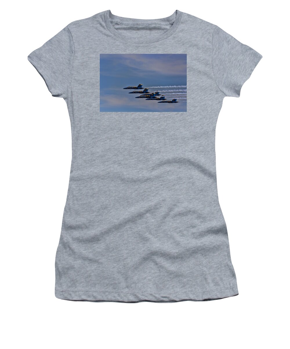 Blue Angels Women's T-Shirt featuring the photograph Blues by David Gleeson