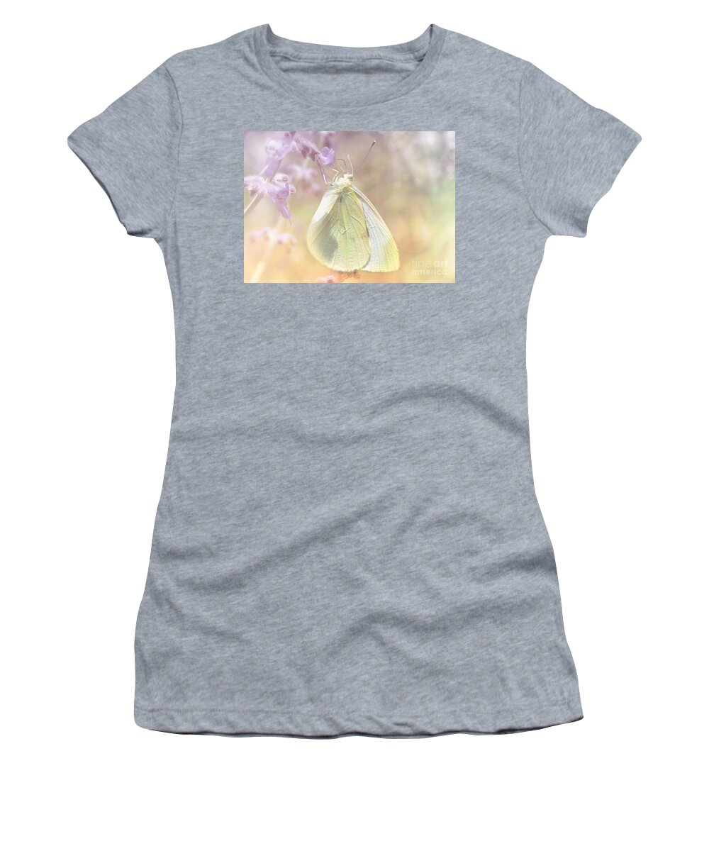 Butterfly Women's T-Shirt featuring the photograph Cabbage White Butterfly by Elaine Manley