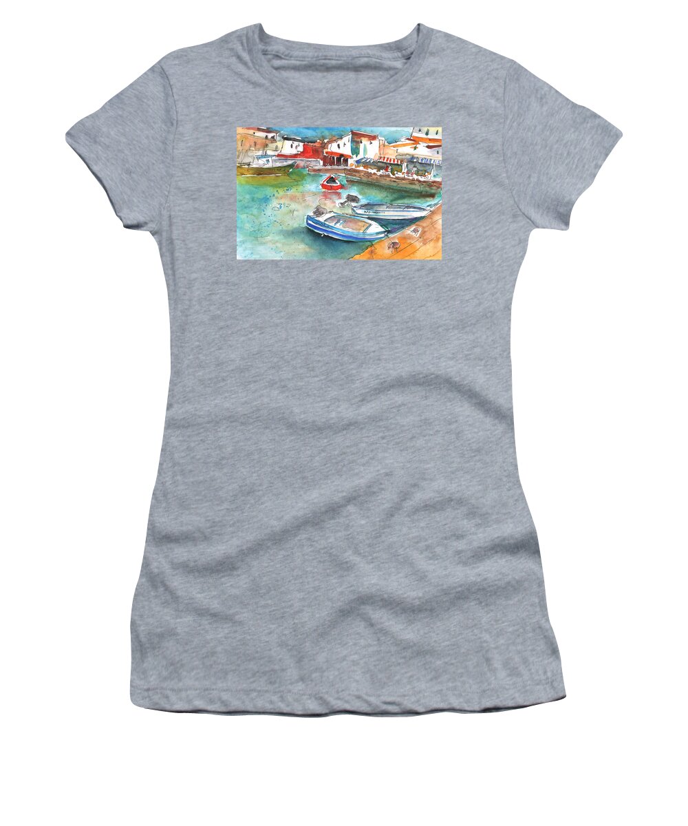 Travel Sketch Women's T-Shirt featuring the painting Chania 01 by Miki De Goodaboom