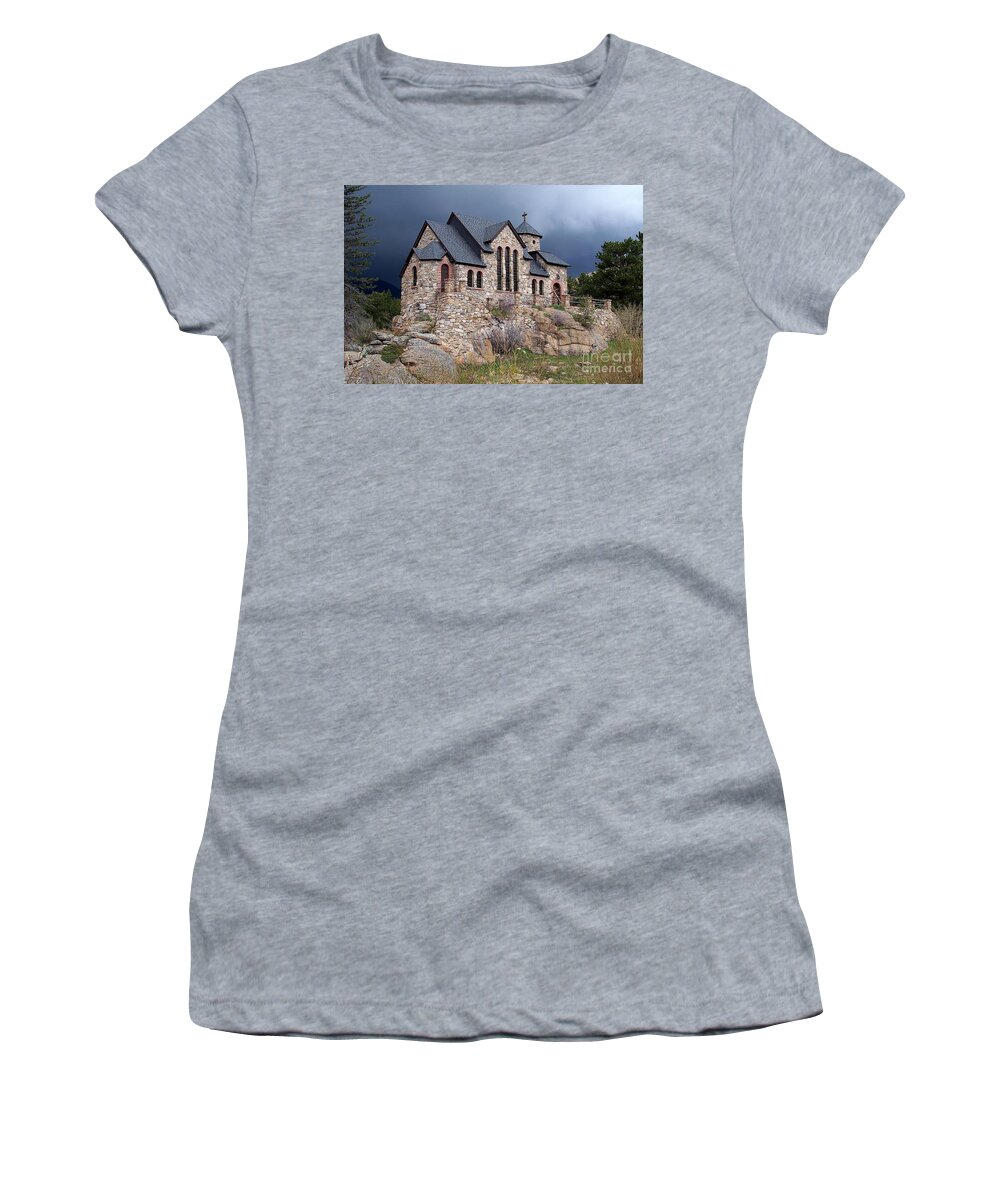 Churches Women's T-Shirt featuring the photograph Chapel on the Rocks No. 1 by Dorrene BrownButterfield