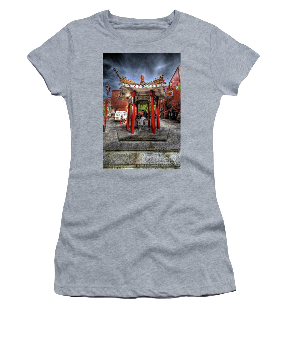 Yhun Suarez Women's T-Shirt featuring the photograph Chinatown Chess by Yhun Suarez