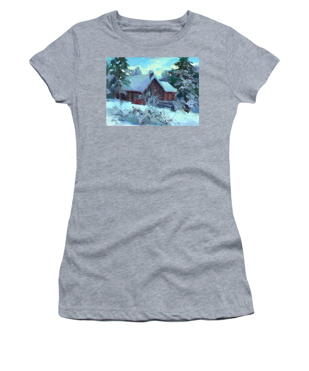 Cle Elum Women's T-Shirt featuring the painting Cle Elum Cabin by Diane McClary