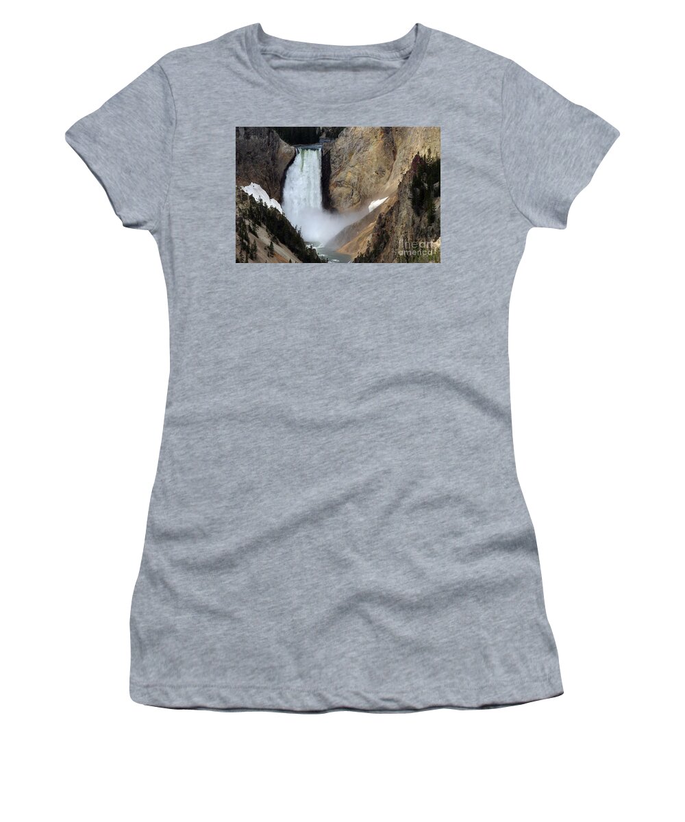 Lower Falls Women's T-Shirt featuring the photograph Close Up Of Lower Falls by Living Color Photography Lorraine Lynch