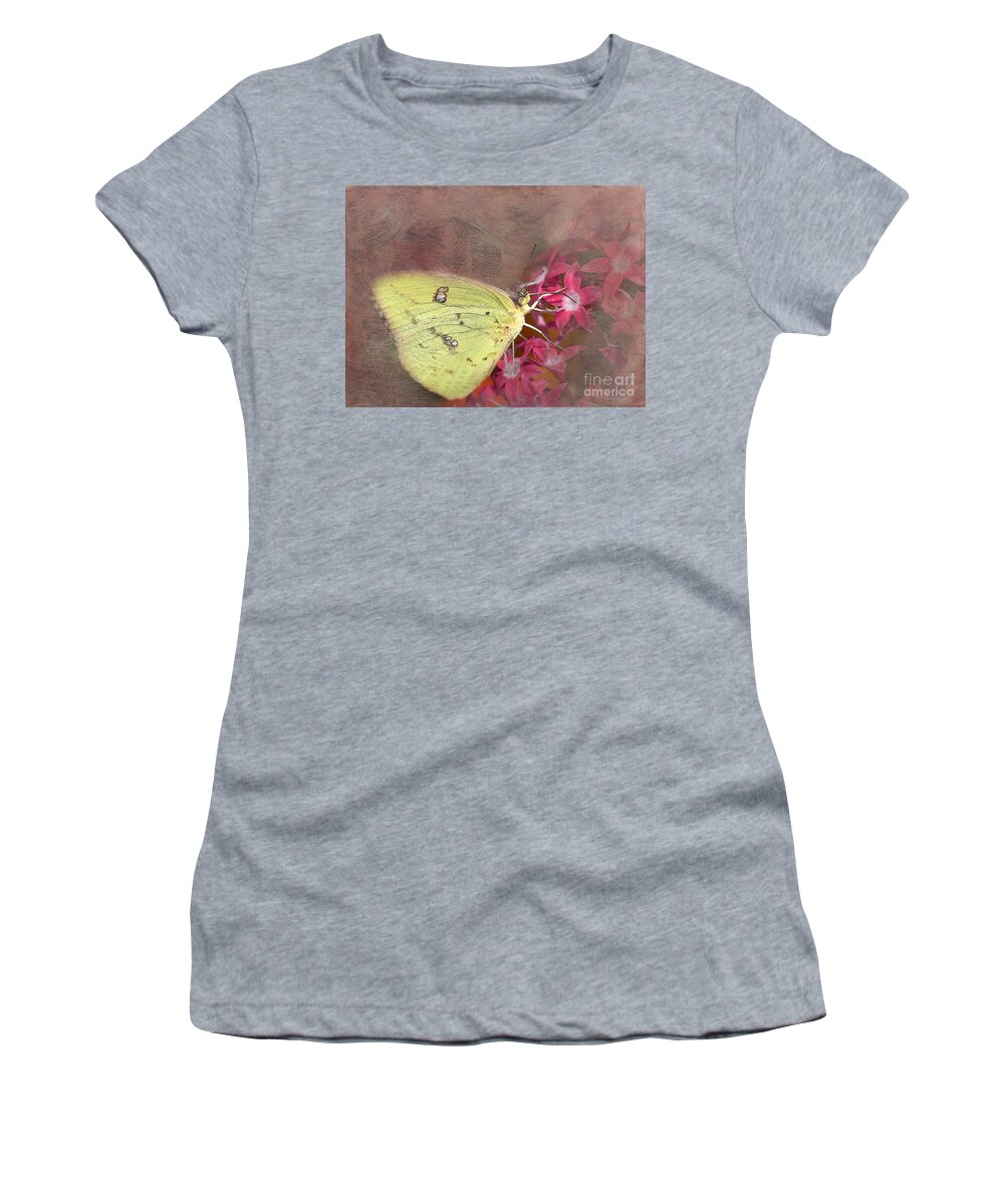 Butterfly Women's T-Shirt featuring the photograph Clouded Sulphur Butterfly by Betty LaRue