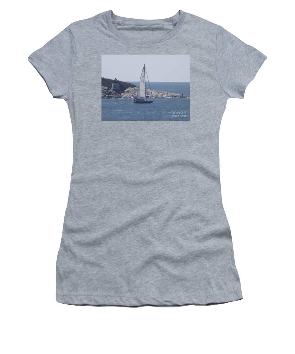 Newport Ri Women's T-Shirt featuring the photograph Coastal Newport RI by Michelle Welles