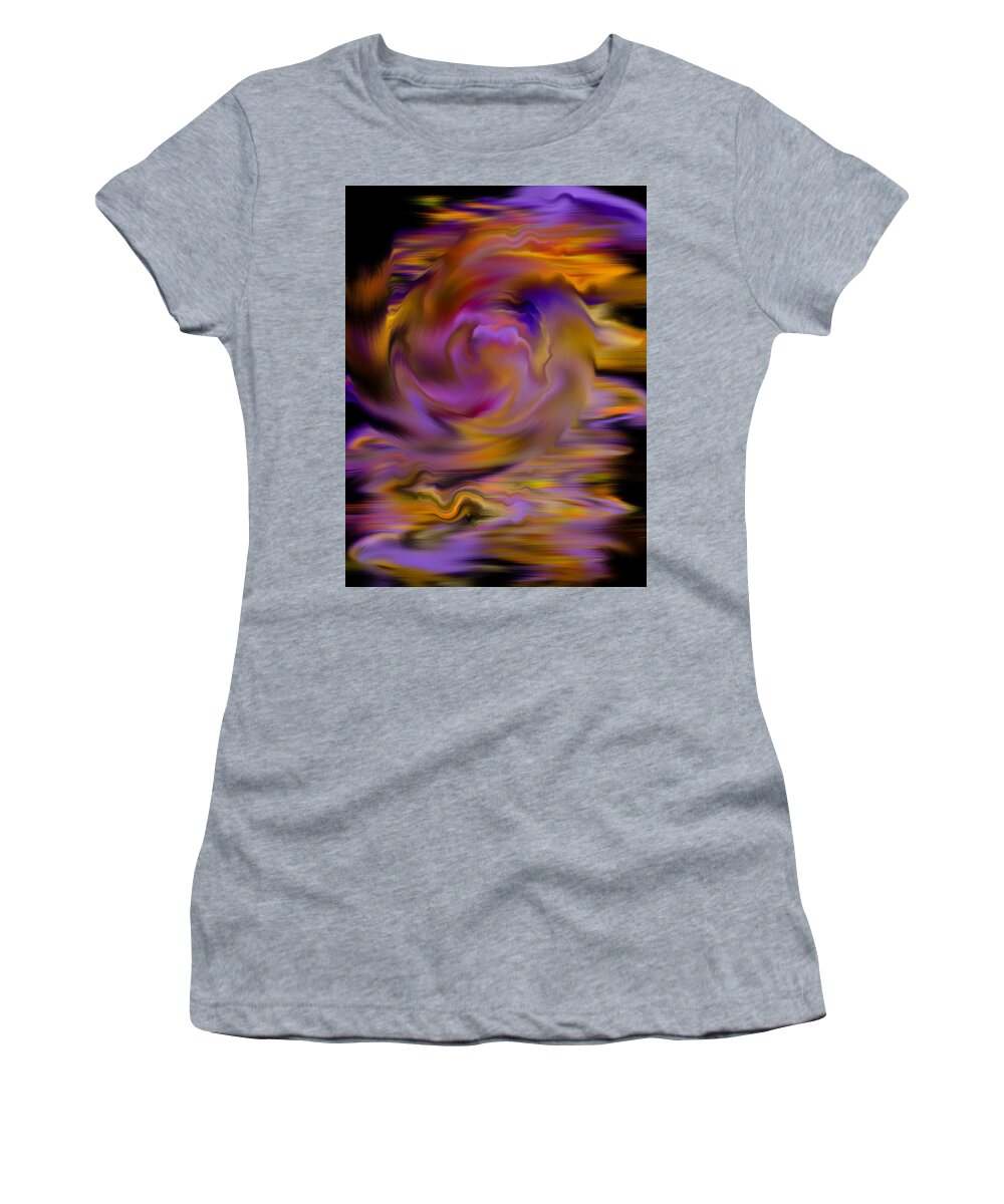 Digital Women's T-Shirt featuring the painting Colourful Swirl by Hakon Soreide