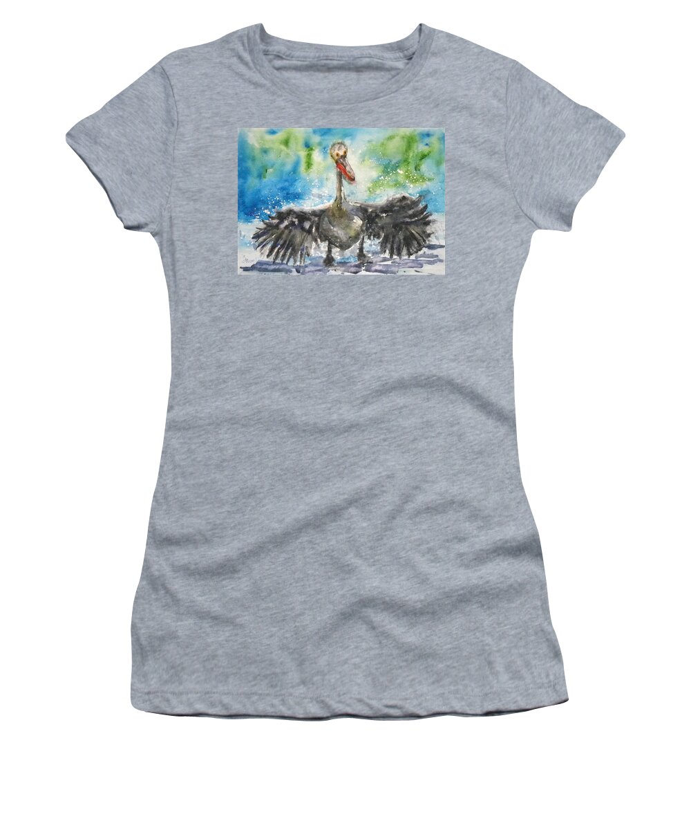 Animal Women's T-Shirt featuring the painting Cooling Off by Anna Ruzsan