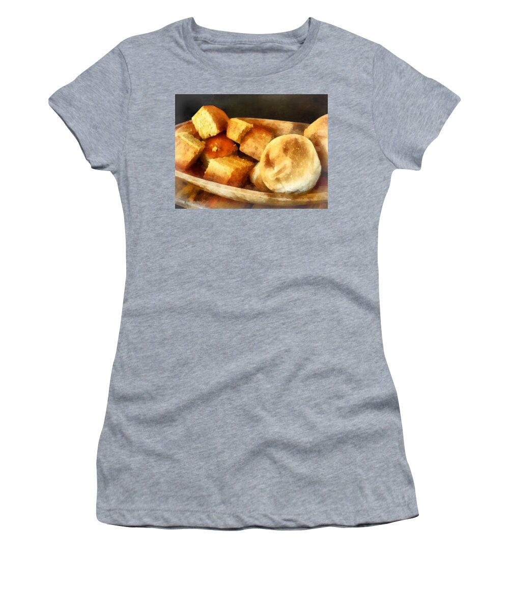 Cook Women's T-Shirt featuring the photograph Cornbread and Rolls by Susan Savad