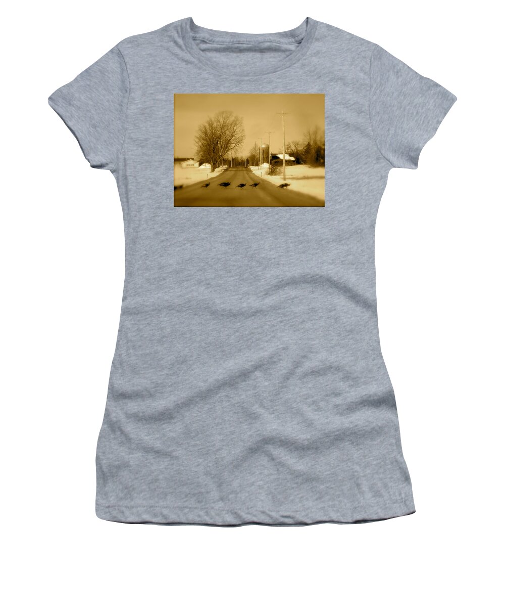 Landscape Women's T-Shirt featuring the photograph Crossing by Arthur Barnes