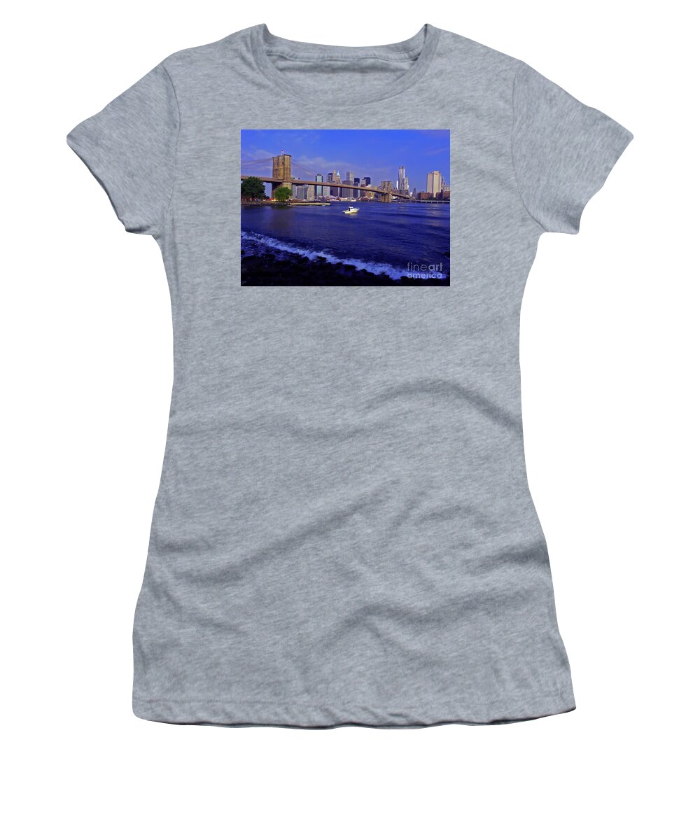 Hudson River Women's T-Shirt featuring the photograph Crossing The Hudson by Kendall Eutemey