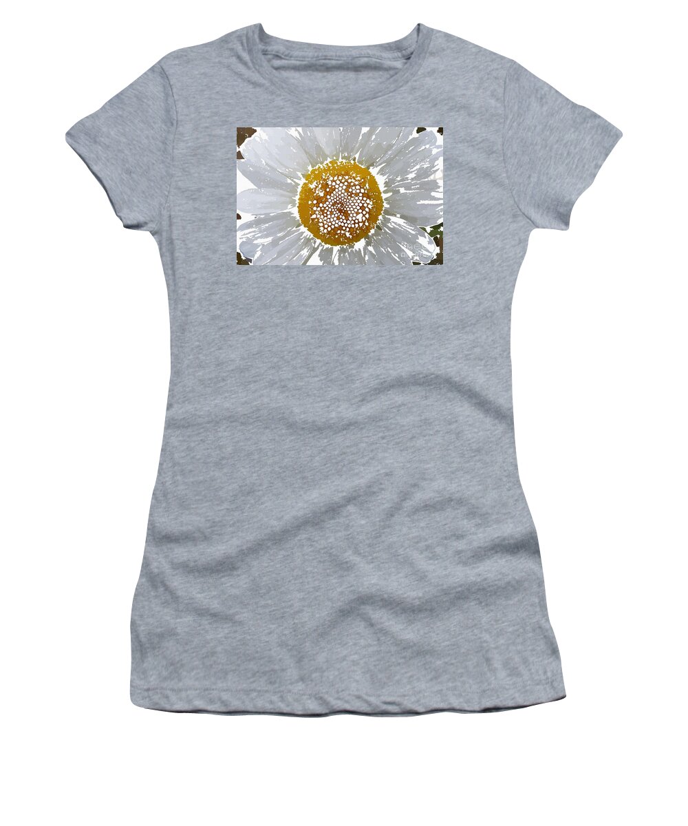 Daisy Abstract Women's T-Shirt featuring the digital art Daisy Abstract by Barbara A Griffin