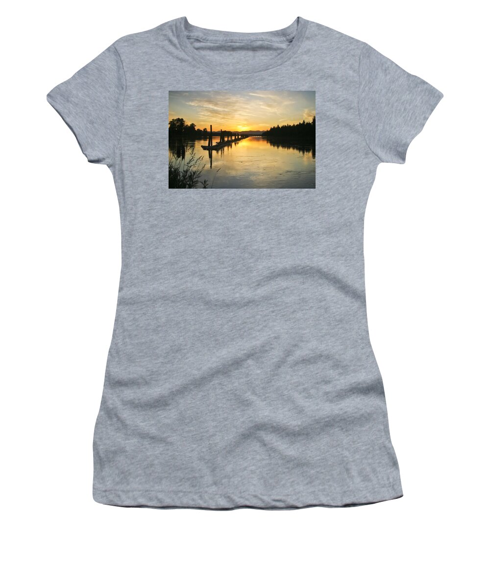 Clark Fork Women's T-Shirt featuring the photograph Delta Sunset by Albert Seger