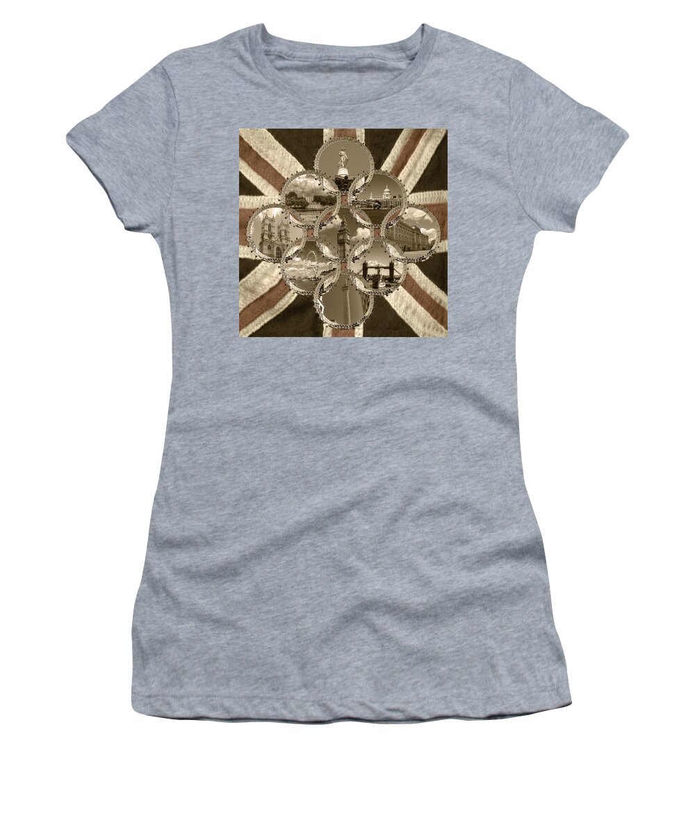 Diamond Women's T-Shirt featuring the photograph Diamond City Sepia by Chris Day
