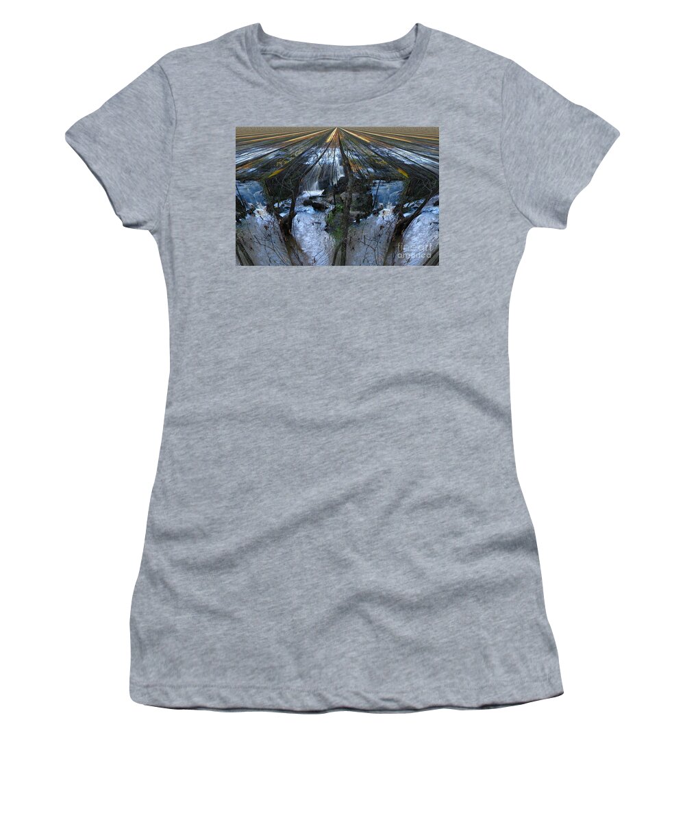 Nature Women's T-Shirt featuring the photograph Diamond Reflective Water Falls by Donna Brown