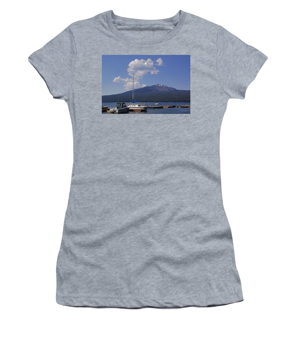 Diamond Lake Women's T-Shirt featuring the photograph Docks at Diamond Lake by Mick Anderson