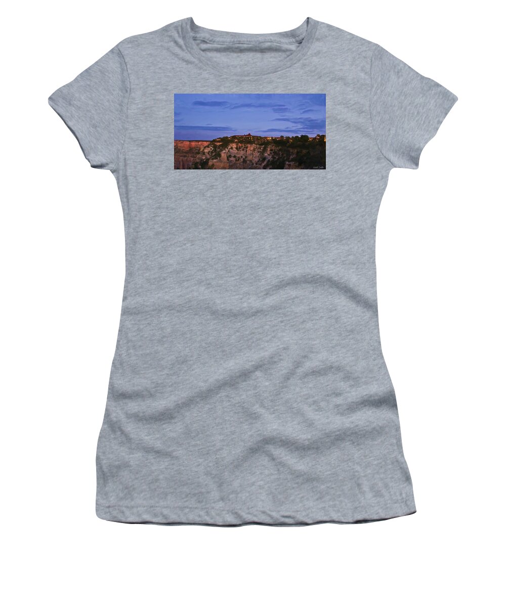 Grand Canyon Women's T-Shirt featuring the photograph El Tovar On The Grand Canyon Rim by Heidi Smith
