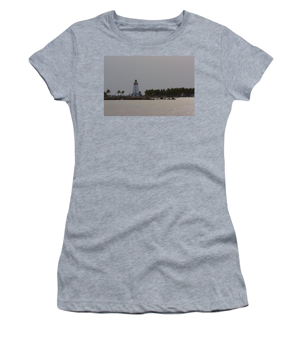 Faro Blanco Women's T-Shirt featuring the photograph Faro Blanco Lighthouse by Ed Gleichman