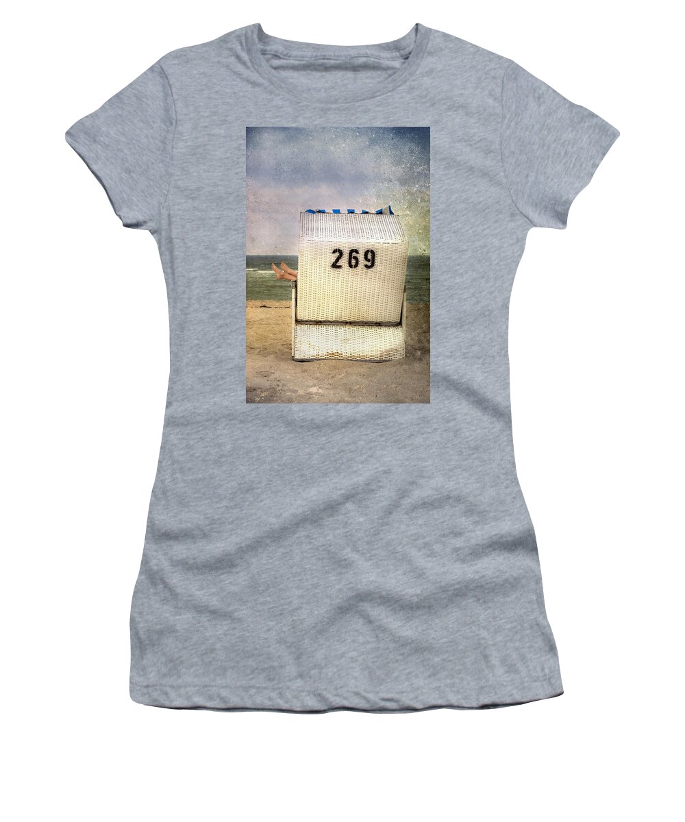 Female Women's T-Shirt featuring the photograph Feet And Beach Chair by Joana Kruse