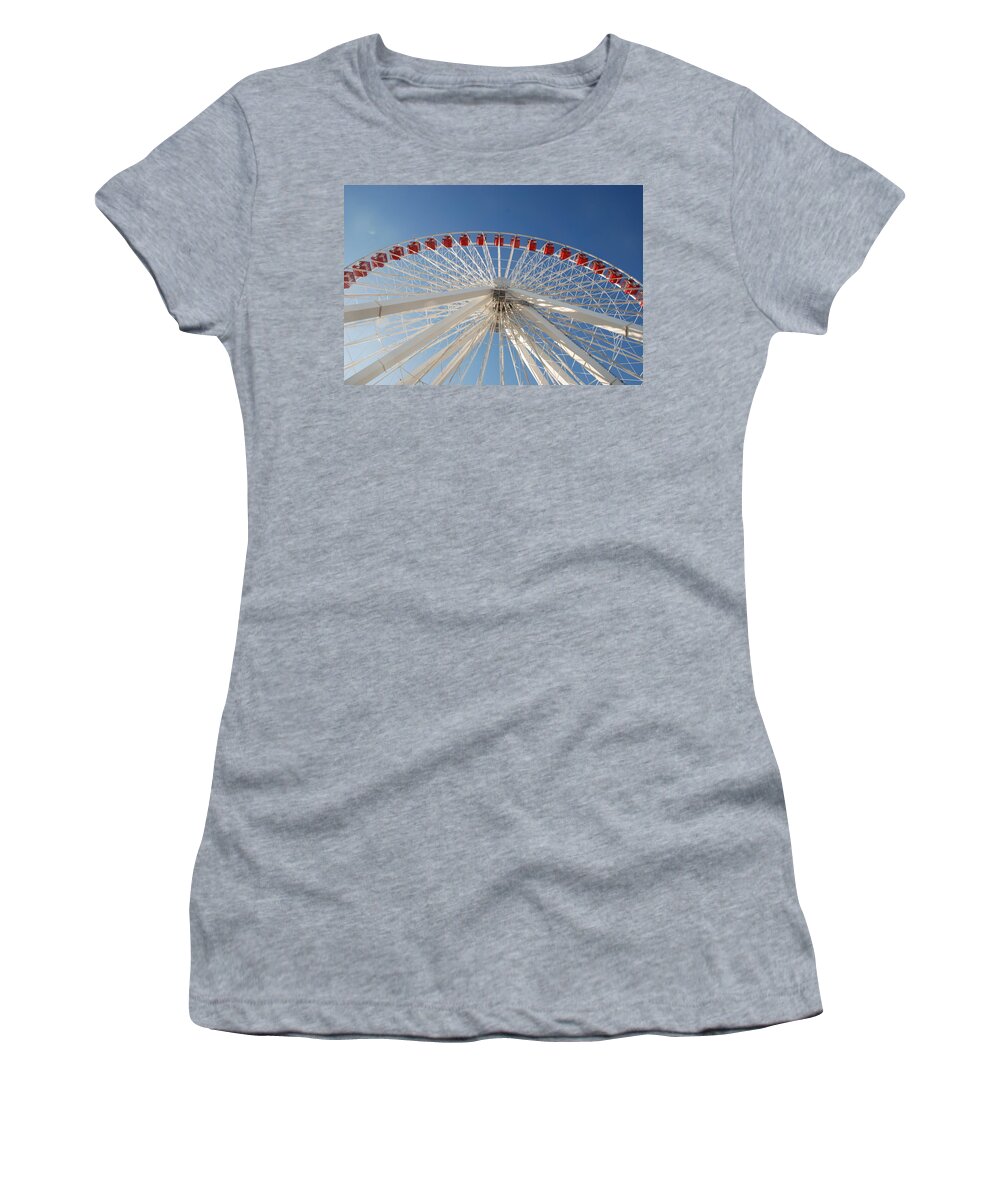 Ferris Wheel Women's T-Shirt featuring the photograph Ferris Wheel from the bottom by Richard Bryce and Family