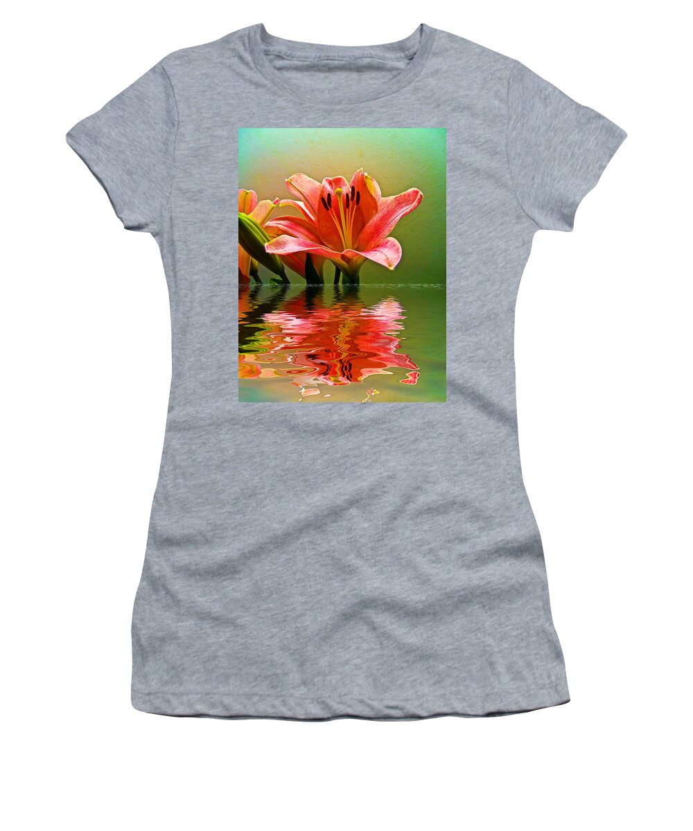  Women's T-Shirt featuring the photograph Flooded Lily by Bill Barber