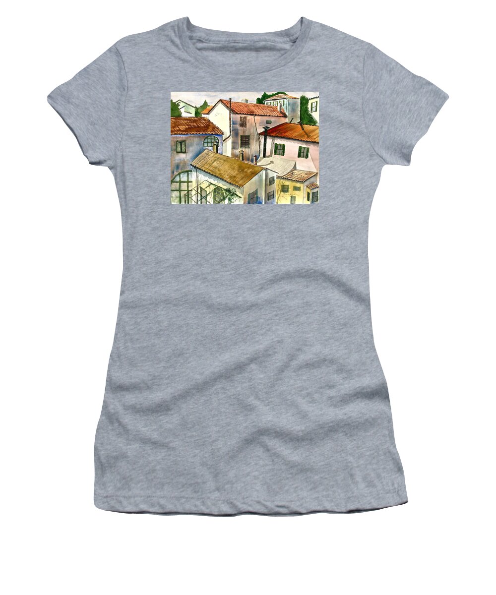 Florence Women's T-Shirt featuring the painting Florentina Sonetina by Frank SantAgata