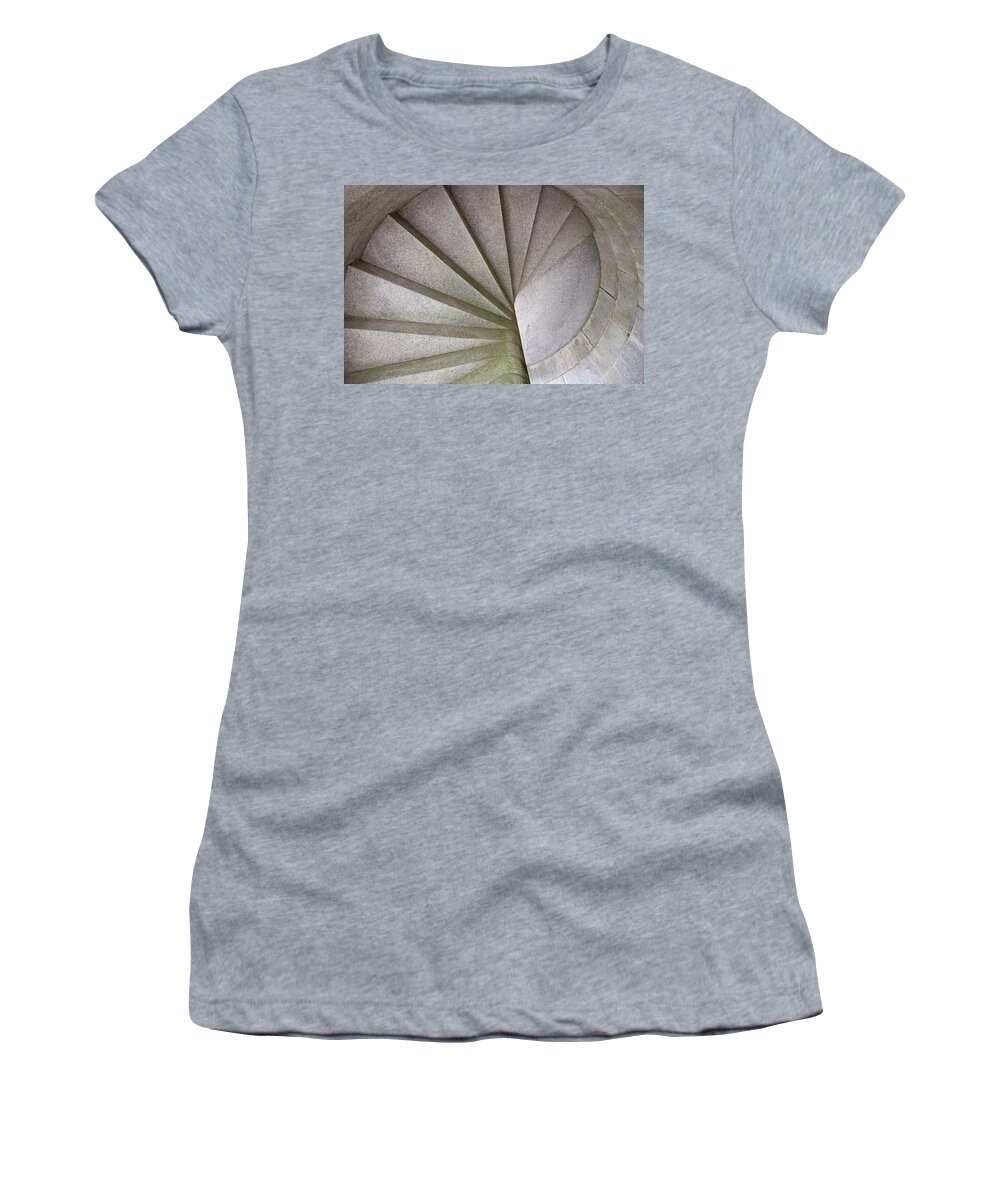 Fort Knox Women's T-Shirt featuring the photograph Fort Knox Granite Spiral Staircase by Glenn Gordon