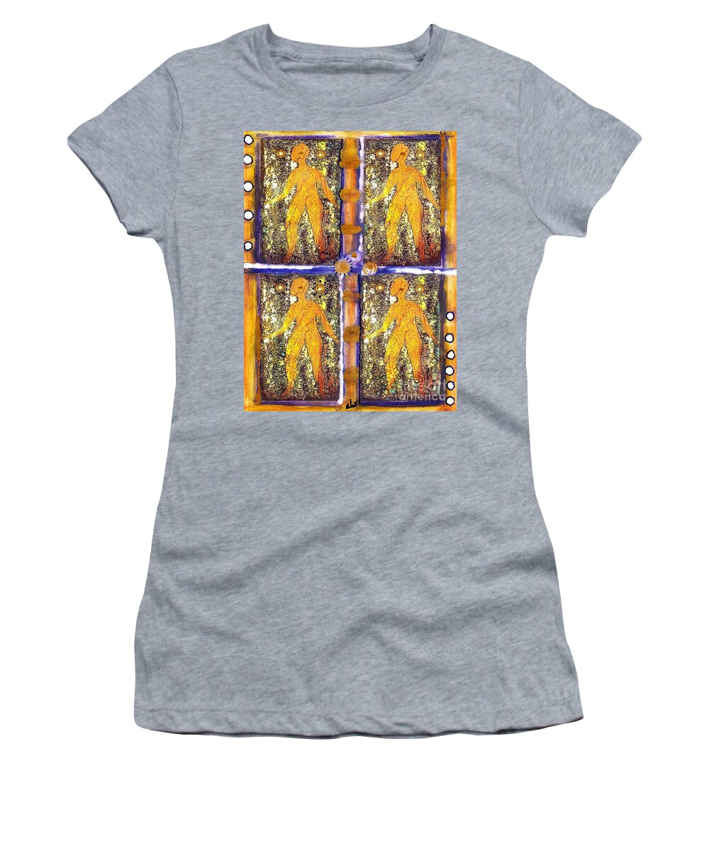 Spiritual Women's T-Shirt featuring the painting Four Women in ONE by Angela L Walker