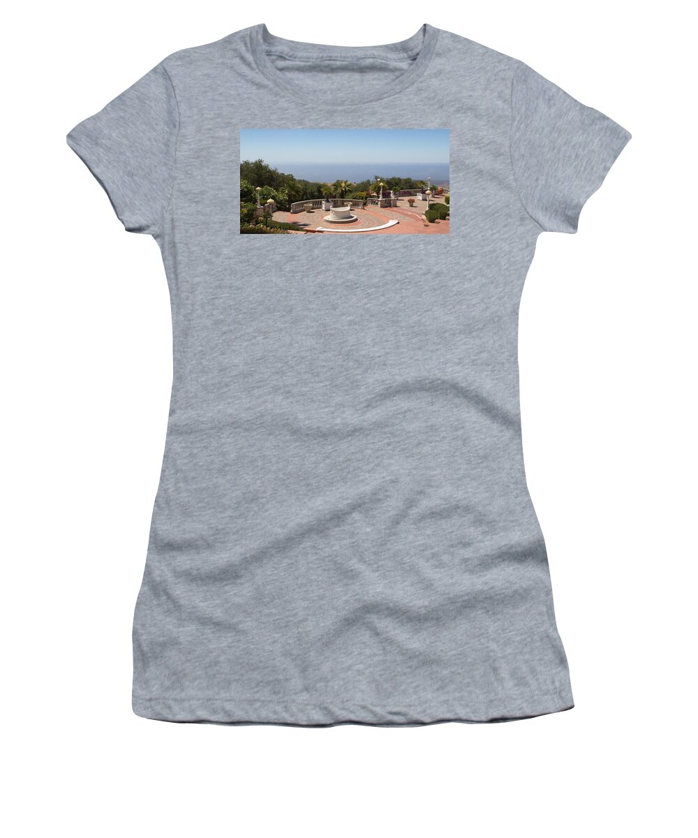 Hearst Castle Women's T-Shirt featuring the photograph Front Porch View by Heidi Smith