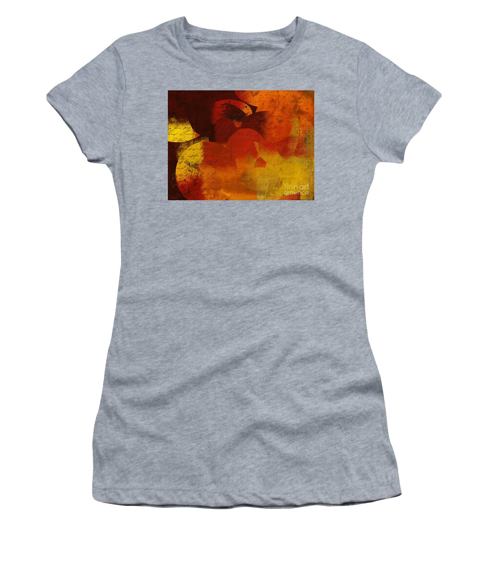 Orange Women's T-Shirt featuring the digital art Geomix 05 - 02at02b by Variance Collections