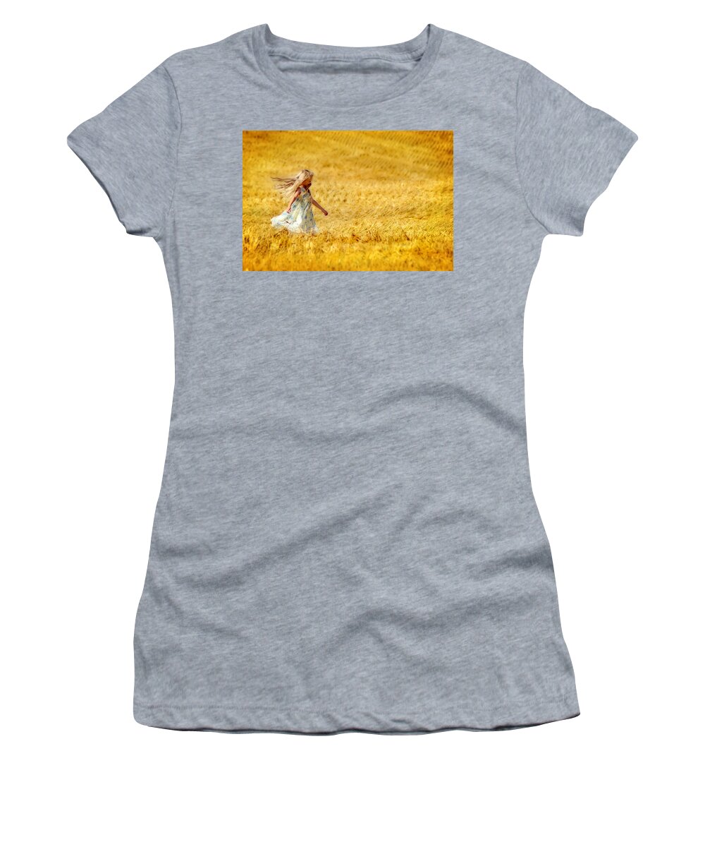 Girl Women's T-Shirt featuring the photograph Girl with the Golden Locks by Bill Pevlor