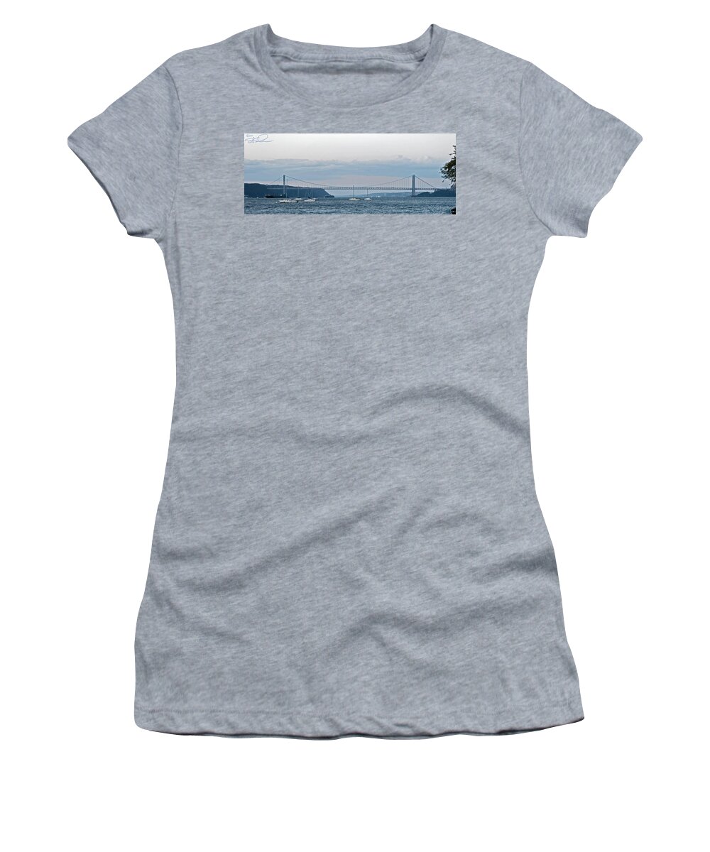 Panoramic Women's T-Shirt featuring the photograph GWB Sunset by S Paul Sahm