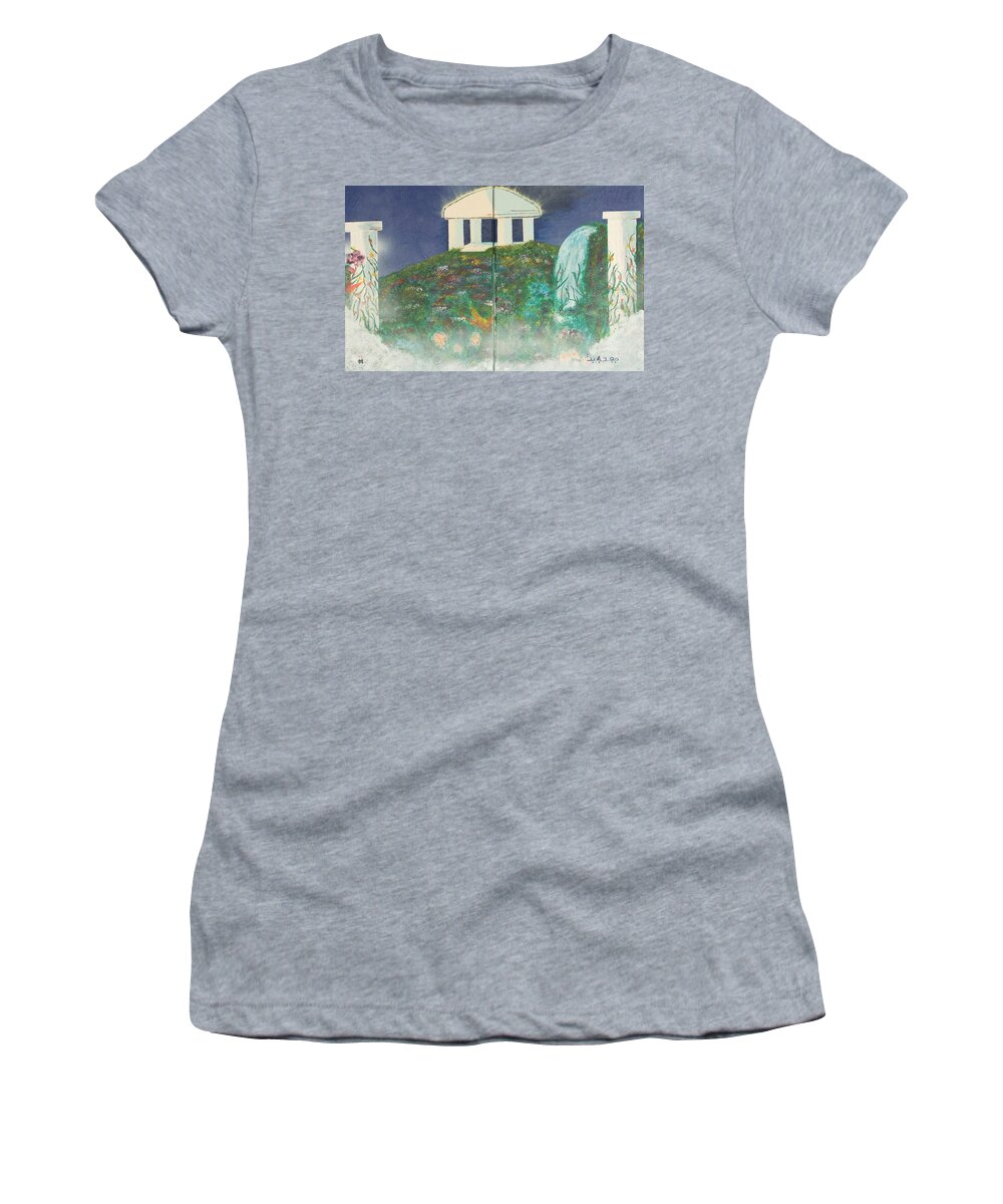 Heaven Women's T-Shirt featuring the painting Heavens Gate by Cynthia Morgan