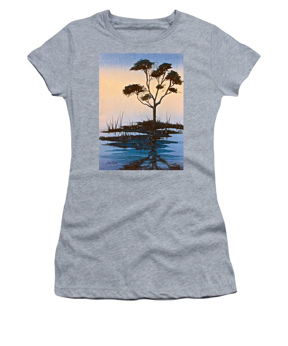 Tree Women's T-Shirt featuring the painting In a Mellow Mood by Frank SantAgata