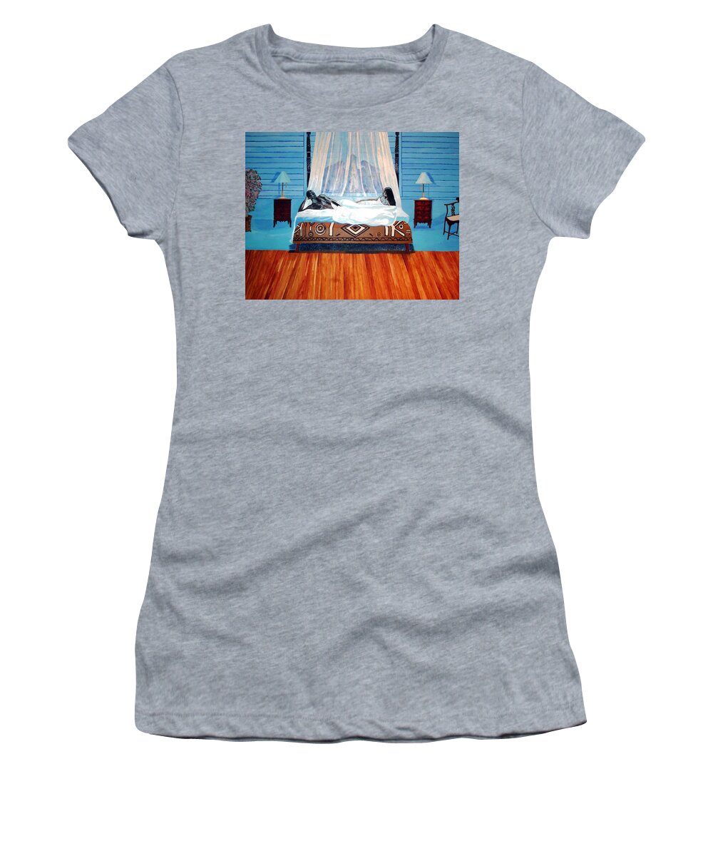 Romance Women's T-Shirt featuring the painting Intimate Reflections by Lee McCormick