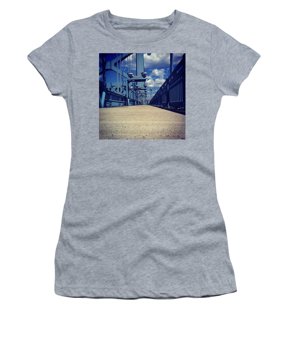 Bridge Women's T-Shirt featuring the photograph It's Very Blue Up Here by Katie Cupcakes
