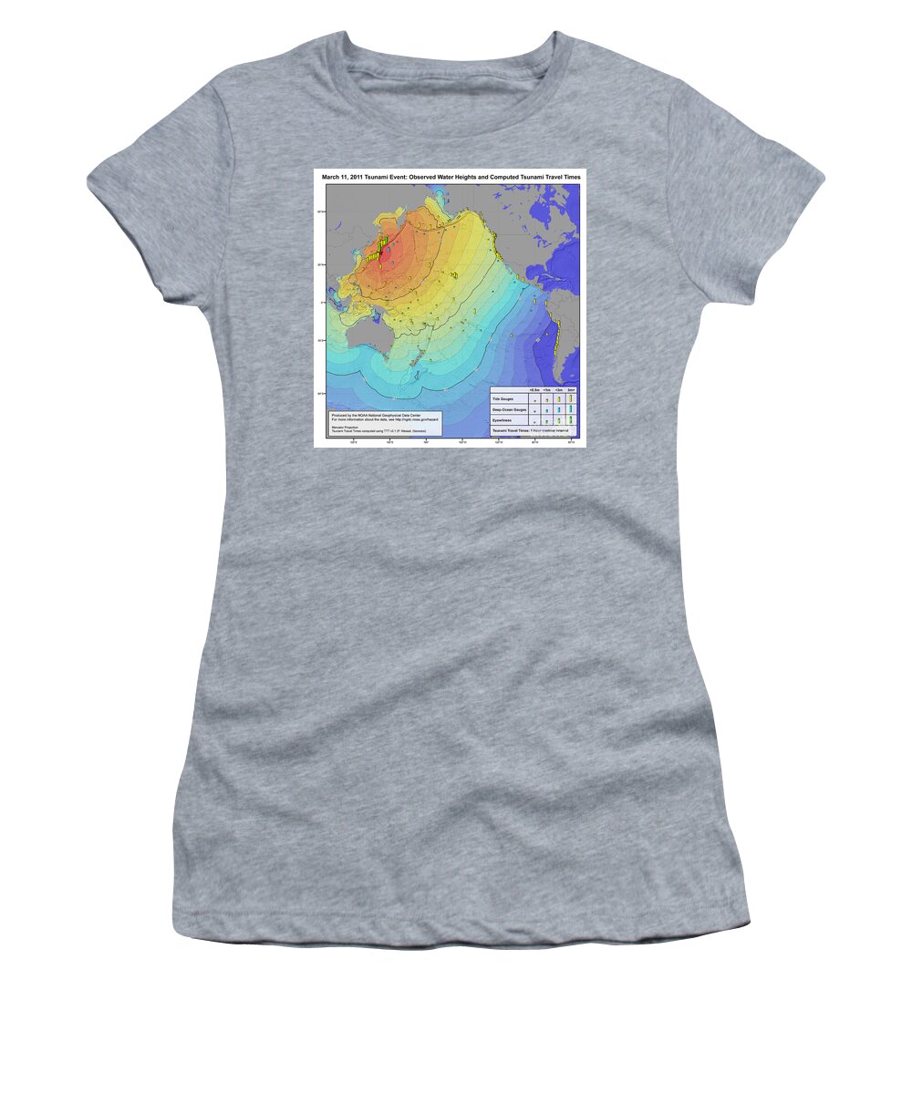 Japan Women's T-Shirt featuring the photograph Japan Earthquake And Tsunami, 2011 by Science Source