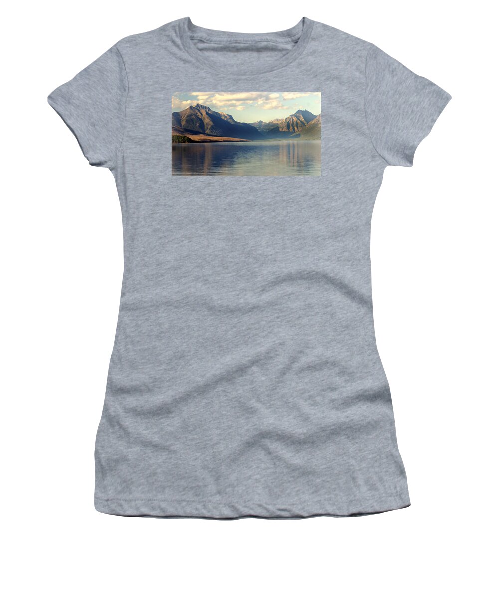Glacier National Park Women's T-Shirt featuring the photograph Lake McDonald At Sunset by Marty Koch