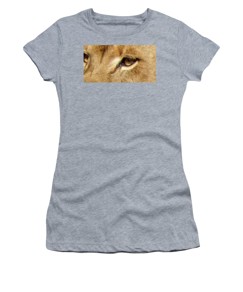 Lion Women's T-Shirt featuring the photograph Lioness Eyes by Kim Galluzzo Wozniak