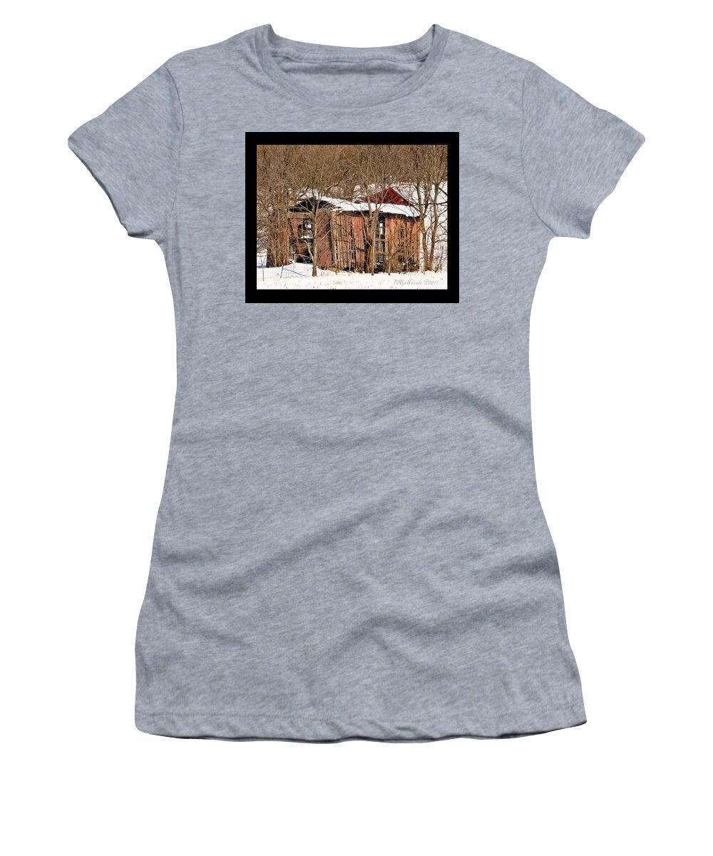 Barn Women's T-Shirt featuring the photograph 'Many Snows' by PJQandFriends Photography