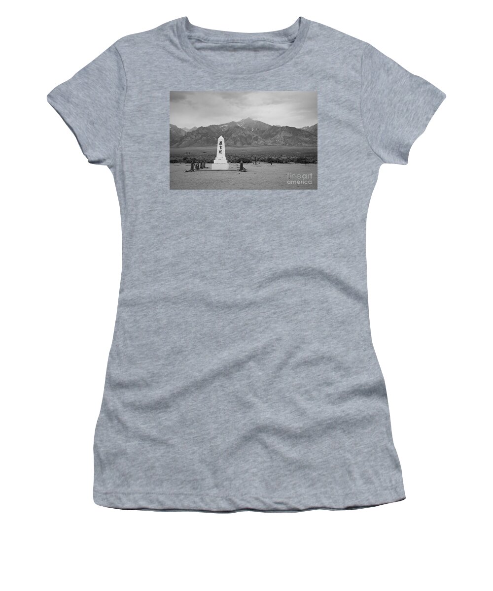 Manzanar Women's T-Shirt featuring the photograph Manzanar memorial by Olivier Steiner