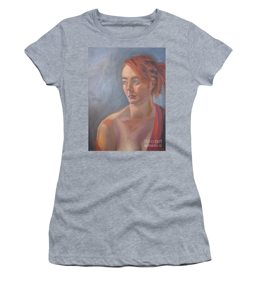 Figure Art Women's T-Shirt featuring the painting Memories in Red by Lilibeth Andre