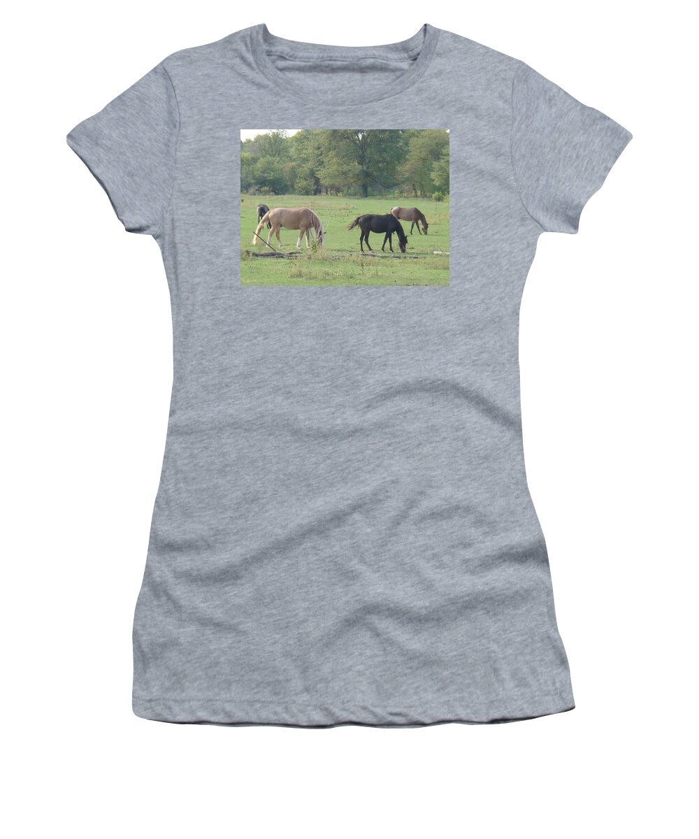 Nature Women's T-Shirt featuring the photograph Mowing the Lawn by Bonfire Photography