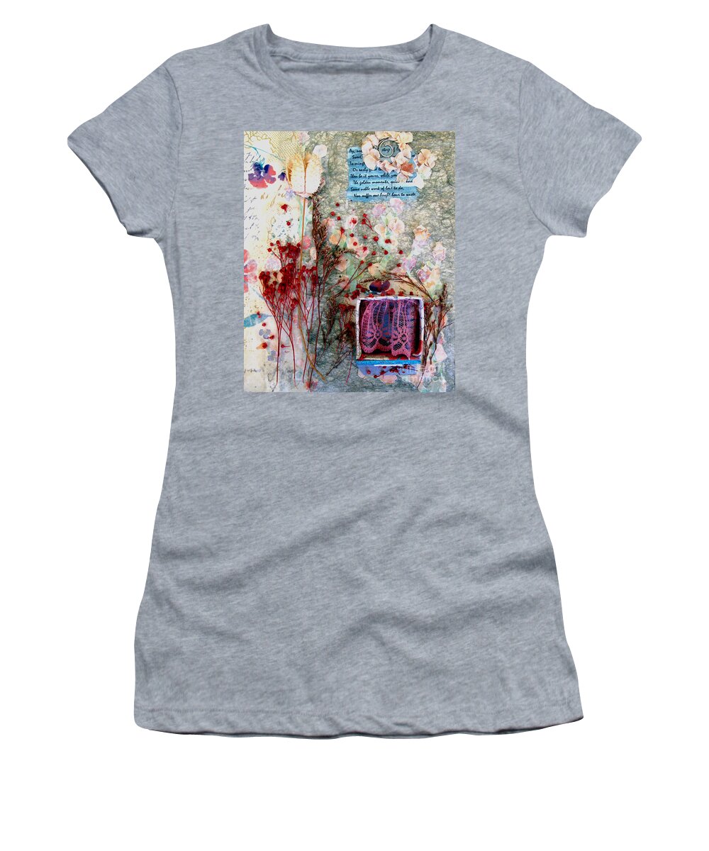 Collage Women's T-Shirt featuring the mixed media My Stage by Sandy McIntire