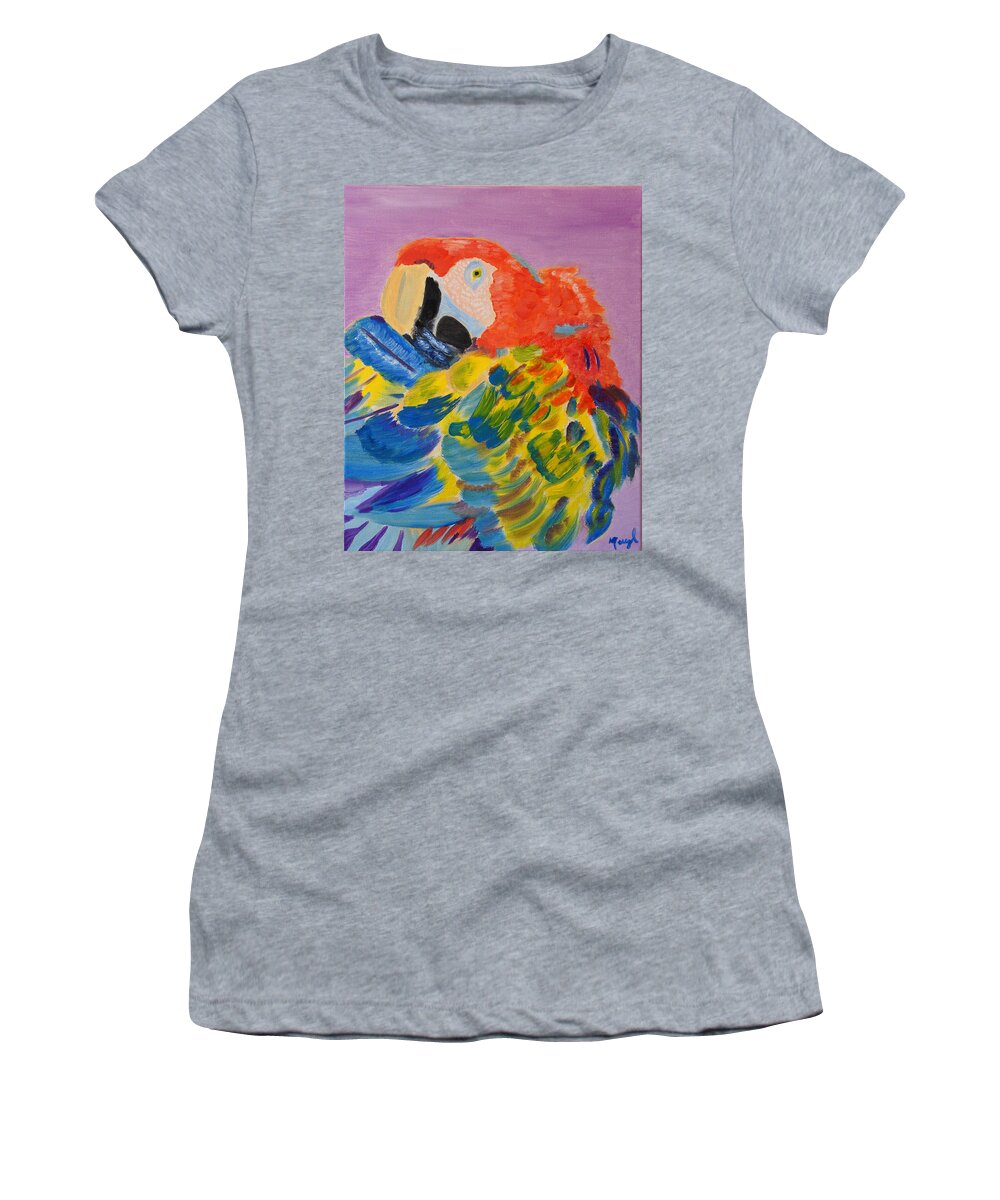 Parrot Women's T-Shirt featuring the painting Nature's Painting by Meryl Goudey